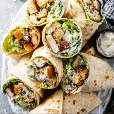 Delicious Chicken Caesar Wrap with grilled chicken and fresh ingredients
