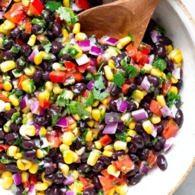 Delicious Corn and Black Bean Salad with colorful vegetables