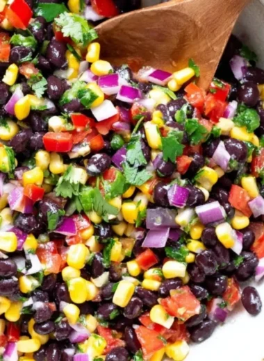 Delicious Corn and Black Bean Salad with colorful vegetables