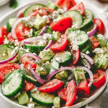Fresh Cucumber Tomato Salad with vibrant vegetables and dressing