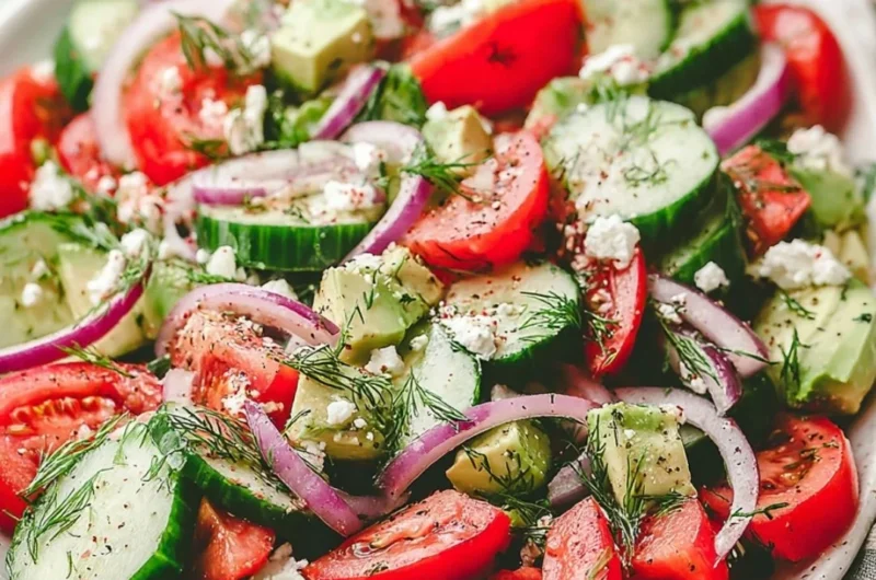 Fresh Cucumber Tomato Salad with vibrant vegetables and dressing
