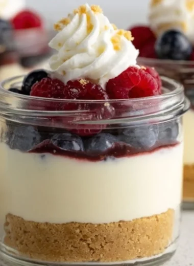 Delicious protein cheesecake jars with fresh toppings