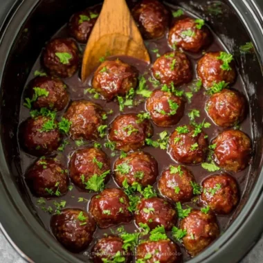 Delicious grape jelly meatballs served on a platter, perfect for appetizers.
