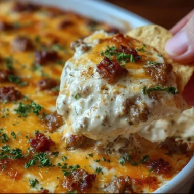 Delicious Hissy Fit Dip served in a bowl with fresh veggies and chips.