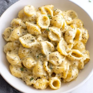 Delicious one pot garlic butter pasta topped with parsley
