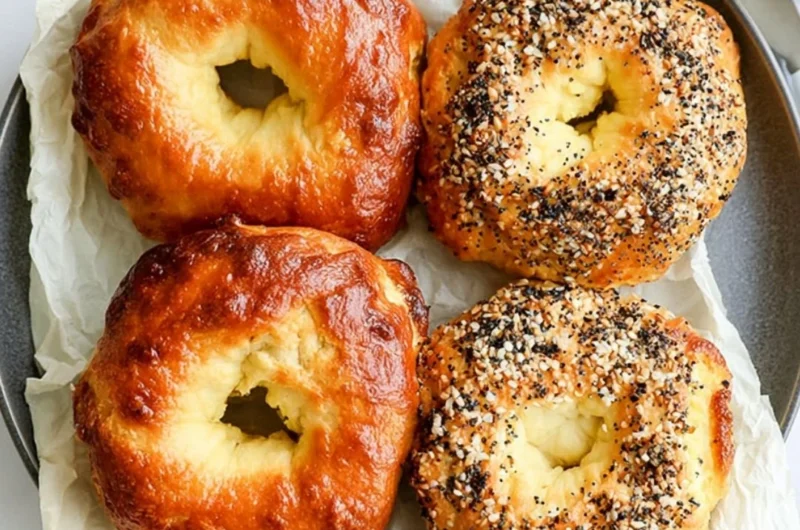 Delicious Air Fryer Protein Bagels with golden crust and healthy toppings