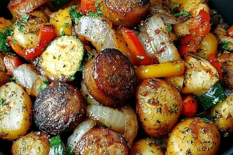 Delicious cowboy stir fry with colorful vegetables and tender beef