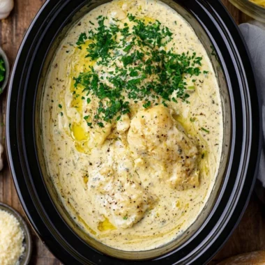 Delicious Crock Pot Angel Chicken served with vegetables on a plate