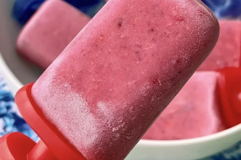 Homemade fruit popsicles made with fresh fruits