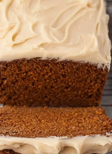 Delicious gingerbread loaf with a rich, spiced aroma and decorative icing