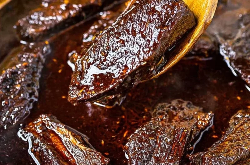 Korean braised short ribs served with garnishes and rice