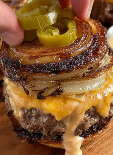 Delicious Onion-Wrapped Flying Dutchman served with flavorful sauce