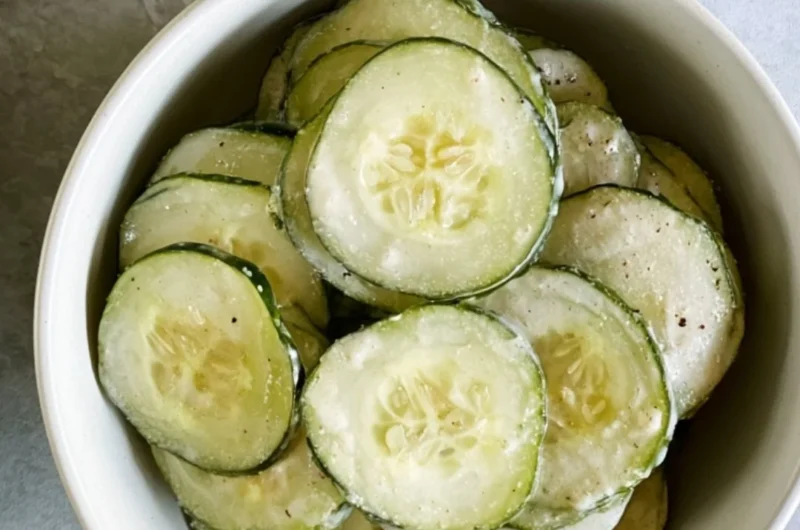 Healthy Ranch Cucumber Chips snack in a bowl