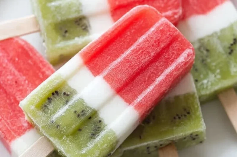 Refreshing watermelon popsicles served on a wooden stick, perfect summer treat