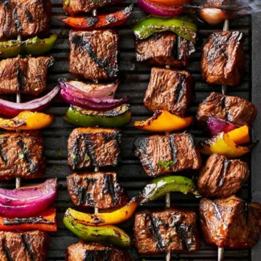 Delicious Beef Shish Kabob skewered and grilled to perfection