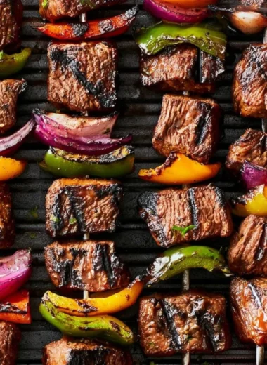 Delicious Beef Shish Kabob skewered and grilled to perfection