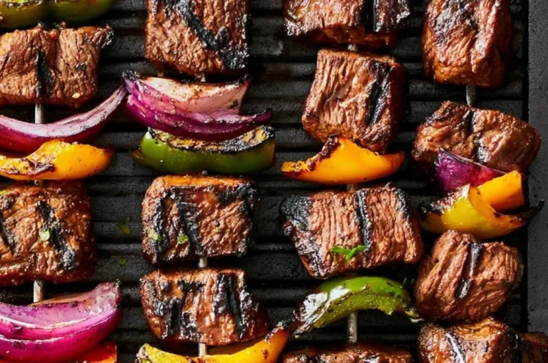 Delicious Beef Shish Kabob skewered and grilled to perfection