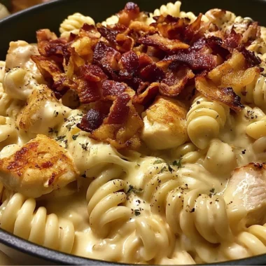 Creamy Chicken Bacon Ranch Pasta dish served in a bowl