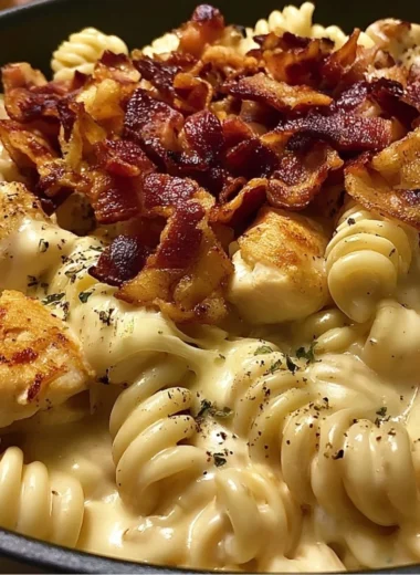 Creamy Chicken Bacon Ranch Pasta dish served in a bowl