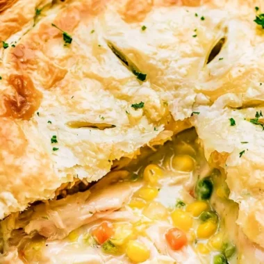 Delicious homemade Chicken Pot Pie with flaky crust and savory filling.