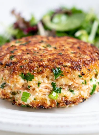 Delicious low carb salmon patties served on a plate
