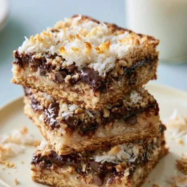 Delicious Magic Cookie Bars loaded with chocolate, coconut, and nuts
