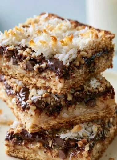 Delicious Magic Cookie Bars loaded with chocolate, coconut, and nuts