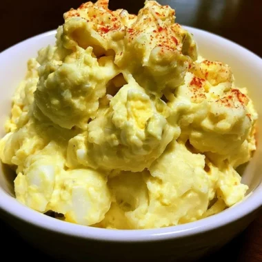 Bowl of old fashioned potato salad with creamy dressing and fresh vegetables