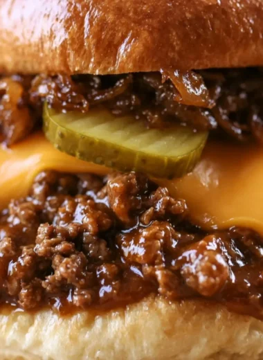Delicious Steakhouse Burger Sloppy Joes served on a plate