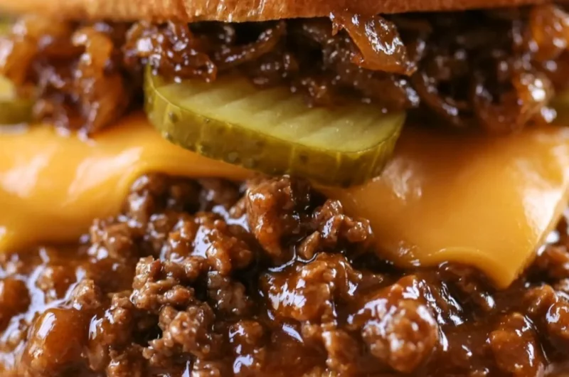 Delicious Steakhouse Burger Sloppy Joes served on a plate