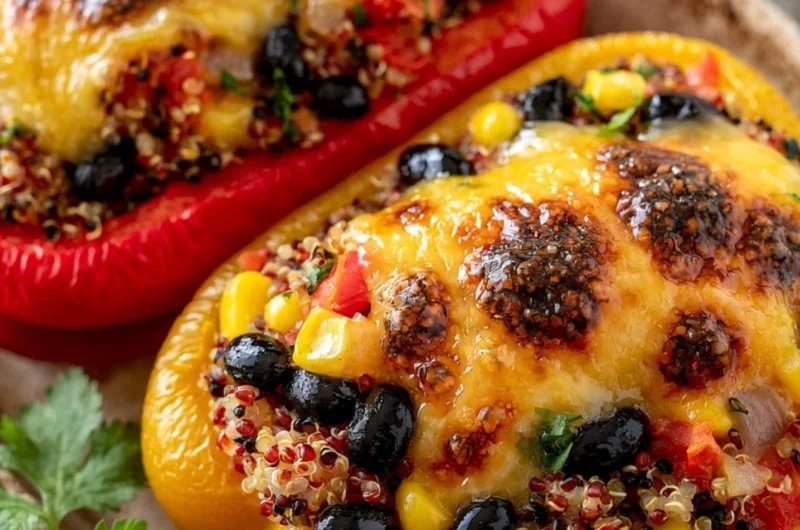 Delicious stuffed bell peppers filled with veggies and protein for a healthy meal.