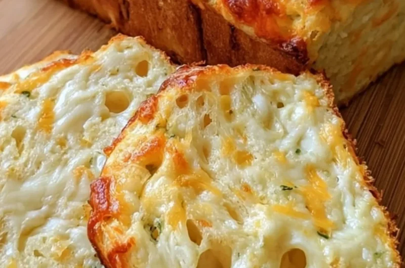 Freshly baked Cheese Bread with melted cheese and golden crust