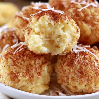 Cinnamon apple cottage cheese bites served in a bowl