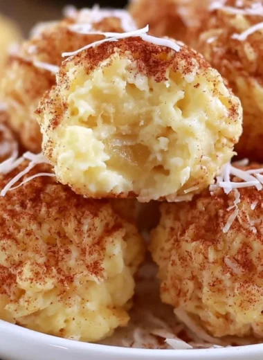 Cinnamon apple cottage cheese bites served in a bowl